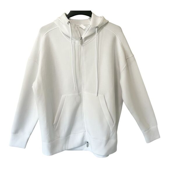 Zella Women’s Oversized White Soft Cozy Zip Up Hoodie Jacket Size Large NWT - Picture 4 of 9